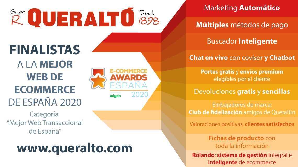 Queraltó, finalista a la mejor web de ecommerce de España 2020