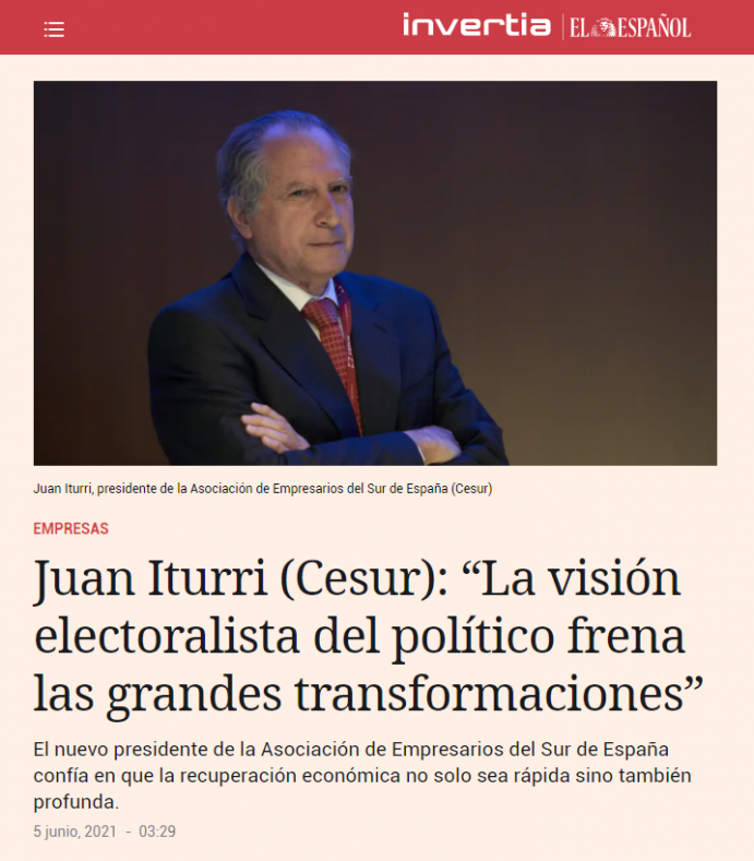 Juan Iturri (Cesur): “La visión electoralista del político frena las grandes transformaciones”